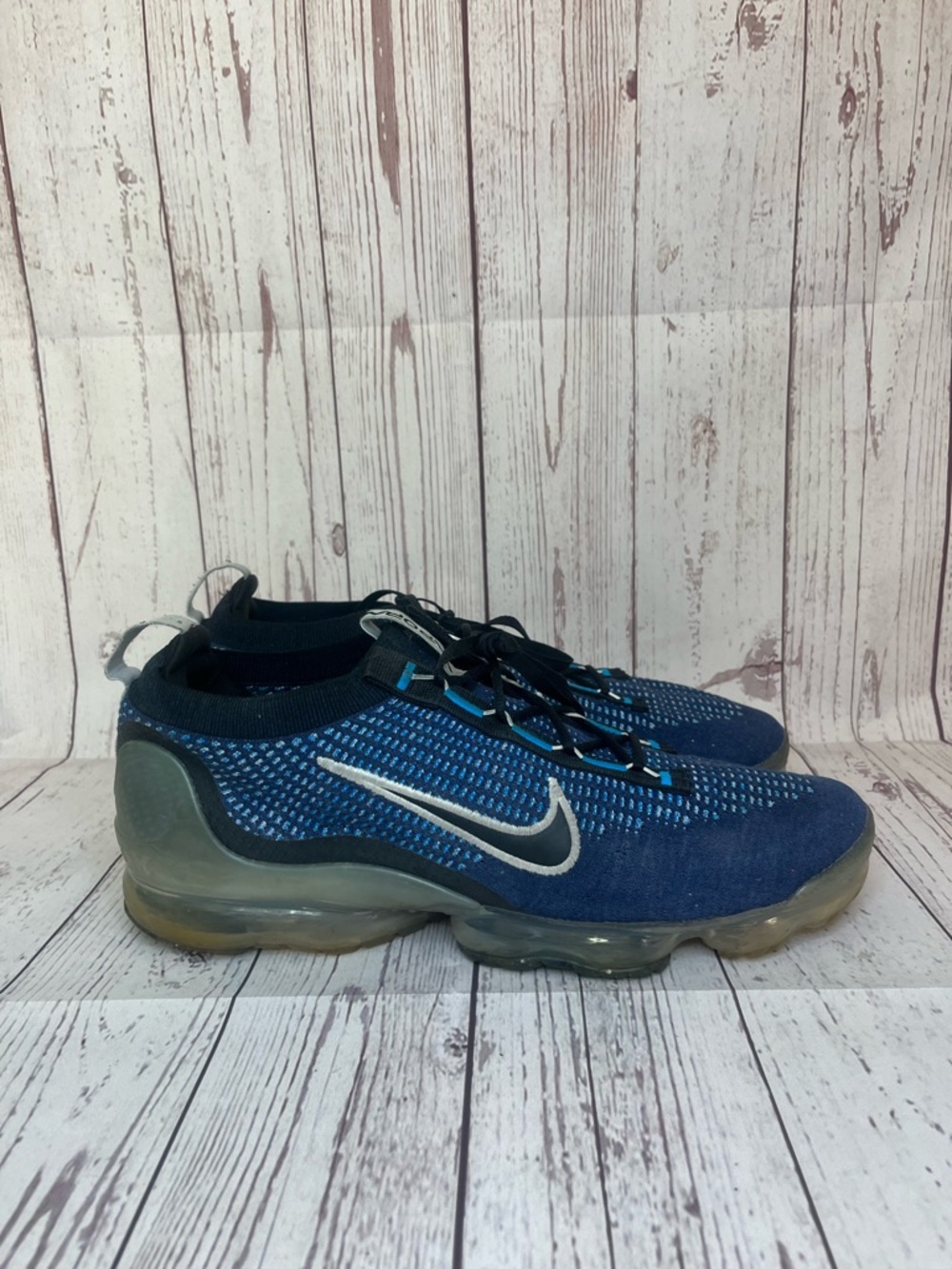 Nike Air VaporMax Flyknit DZ4856-400 Mens Size 13 Blue/White Shoes